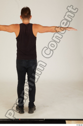 Whole Body Man T poses White Casual Slim Standing Street photo references